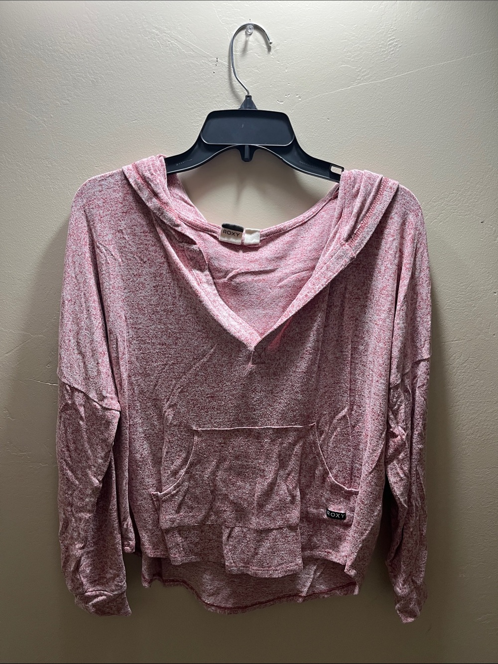 Roxy Pink Marled Hooded Long Sleeve Pullover